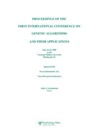 Buy Proceedings of the First International Conference on Genetic Algorithms and Their Applications | by John J. Grefenstette | Psychology Pr | English | 2nd ed. Edition — BookShops.in