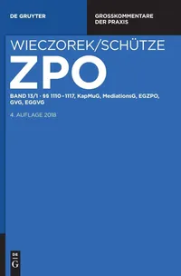 Buy §§ 1110-1117, KapMuG, MediationsG, EGZPO, GVG, EGGVG: 13/1 (Großkommentare Der Praxis) by Fabian Reuschle, Helge Groerichter, Ferdinand Kruis - 4th Edition - de Gruyter - German Language Law Textbook - Paperback — BookShops.in