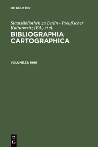 Buy 1996 Bibliography of Cartography: International Writings on Map Making, History & Technology by Staatsbibliothek Zu Berlin, Deutsche Gesellschaft für Kartographie e. V. (de Gruyter, German, Paperback, Reprint 2011) — BookShops.in