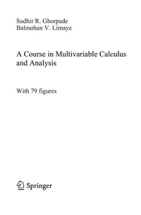 Buy A Course in Multivariable Calculus and Analysis by Sudhir R. Ghorpade | Springer Hardcover | Undergraduate Mathematics Textbook — BookShops.in