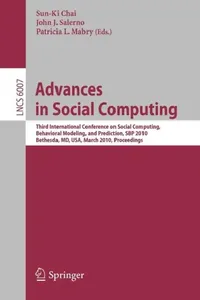 Buy Advances in Social Computing (English, Sun-Ki Chai | John Salerno | Patricia L. Mabry) — BookShops.in
