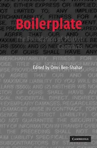 Buy Boilerplate: The Foundation of Market Contracts by Omri Ben-Shahar - Cambridge University Press Hardcover - Business Law Textbook for Higher Education — BookShops.in
