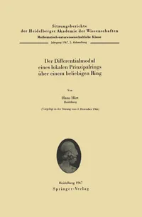 Buy Der Differentialmodul eines lokalen Prinzipalrings über einem beliebigen Ring: 1967/68 / 2 by H. Hirt - Springer-Verlag German Hardcover Mathematics Algebra Textbook — BookShops.in