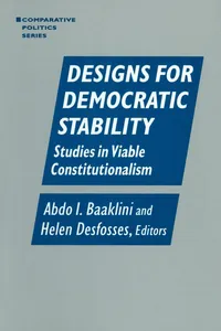 Buy Designs for Democratic Stability: Studies in Viable Constitutionalism by Abdo I. Baaklini | Hardcover | Bookshops.in — BookShops.in