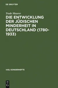 Buy Die Entwicklung Der Jüdischen Minderheit in Deutschland 1780–1933 by Trude Maurer | De Gruyter | German Language | Paperback Reprint — BookShops.in