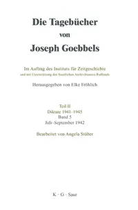 Buy Die Tagebcher von Joseph Goebbels Band 5 Juli - September 1942 by Angela Stüber: K G Saur Verlag German Paperback 636 Pages — BookShops.in