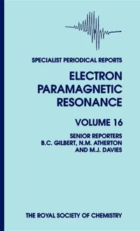 Buy Electron Paramagnetic Resonance: Volume 16 (Specialist Periodical Reports) by Michael D. Sevilla, Bruce C. Gilbert, D. Becker – Royal Society of Chemistry – English Paperback – 1998 Edition — BookShops.in