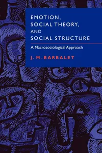 Buy Emotion, Social Theory, and Social Structure: A Macrosociological Approach by J. M. Barbalet | Cambridge University Press | Hardcover | 9780521003599 — BookShops.in