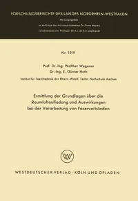 Buy Ermittlung der Grundlagen über die Raumluftaufladung und Auswirkungen bei der Verarbeitung von Faserverbänden (Forschungsberichte des Landes Nordrhein-Westfalen, Band 1319) by Walther Wegener | VS Verlag fur Sozialwissenschaften | German Hardcover | 1964 Edition | Children's Science Studies Book — BookShops.in