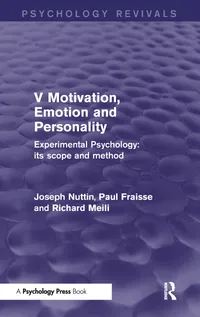 Buy Experimental Psychology: Its Scope and Method - Motivation, Emotion and Personality (Psychology Revivals) by Joseph Nuttin, Paul Fraisse, Richard Meili | Psychology Pr | English | Paperback | 1st Edition — BookShops.in