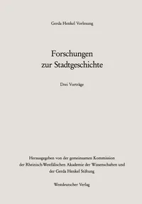Buy Stadtgeschichte: Forschungen zur Stadtgeschichte (Gerda-Henkel-Vorlesung) by Adalberto Giovannini, Adriaan Vermalst, Lothar Gall | Springer VS Hardcover | 1986 Edition | German Language | Urban History & Education — BookShops.in