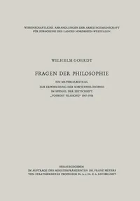 Buy Fragen der Philosophie by Wilhelm Goerdt: Sowjetphilosophie 1947–1956 | VS Verlag | German Hardcover | Academic Philosophy — BookShops.in