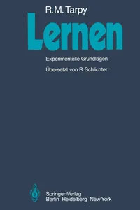 Buy Lernen: Experimentelle Grundlagen by Roger M. Tarpy | R. Schlichter | Springer-Verlag | Hardcover | German | 1979 | Psychology Book — BookShops.in
