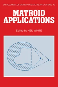 Buy Matroid Applications by Neil L. White | Cambridge University Press | Hardcover | 1st Edition | Higher Education Textbooks | Mathematics & Algebra — BookShops.in
