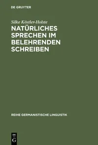 Buy Natürliches Sprechen Im Belehrenden Schreiben: J. H. Campes Robinson Der Jüngere (1779/80) by Silke Köstler-Holste - de Gruyter German Linguistics Paperback Reprint 2014 Edition — BookShops.in