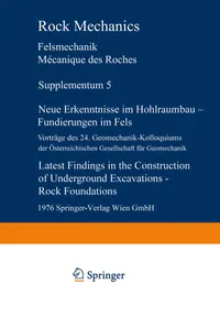 Buy Neue Erkenntnisse im Hohlraumbau ― Fundierungen im Fels / Latest Findings in the Construction of Underground Excavations ― Rock Foundations by Österreichische Gesellschaft Für Geomech, Springer Verlag, German Hardcover, 1976 Edition — BookShops.in