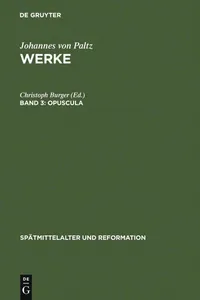 Buy Opuscula by Christoph Burger & Heiko A. Oberman | De Gruyter German Paperback | Reprint 2011 Edition | Late Medieval & Reformation Studies — BookShops.in
