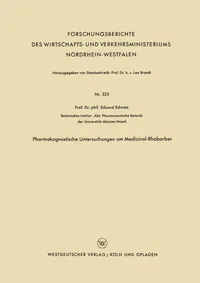 Buy Pharmakognostische Untersuchungen am Medizinal-Rhabarber by Eduard Schratz | 1957 Hardcover German Edition | Vs Verlag Fur Sozialwissenschaften | Science Studies for Researchers & Students — BookShops.in