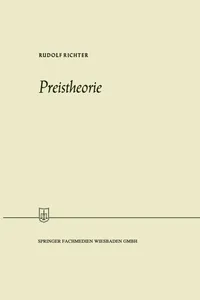 Buy Preistheorie by Rudolf Richter | Gabler Verlag | German Language Paperback | 1963 Edition | Higher Education Textbook in Business & Finance Management — BookShops.in
