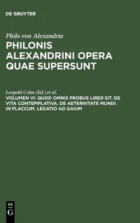 Buy Quod Omnis Probus Liber Sit by Leopold Cohn | Siegfried Reiter | De Gruyter | Ancient Greek | Paperback | 1962 Edition — BookShops.in
