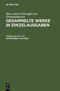 Buy Rathstübel Plutonis by Wolfgang Bender (German Edition, Reprint from 1672, de Gruyter, Paperback) | Buy Online at Bookshops.in — BookShops.in