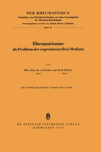 Buy Rheumatismus als Problem der Experimentellen Medizin: 33 (Der Rheumatismus) by A. Studer | Steinkopff Darmstadt | 1959 | German Hardcover | Rheumatology Research — BookShops.in