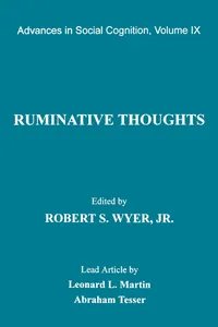 Buy Ruminative Thoughts: Advances in Social Cognition by Robert S. Wyer Jr - Psychology Press Hardcover, 1st Edition, 1996 - Cognitive Psychology Textbook — BookShops.in