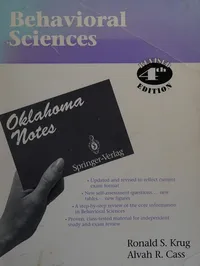 Buy Behavioral Sciences (Oklahoma Notes) by Ronald S. Krug and Alvah R. Cass | Springer-Verlag | English | Hardcover | Medicine & Health Sciences — BookShops.in