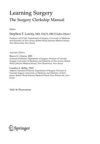 Buy Learning Surgery: The Surgery Clerkship Manual by Rocco G. Ciocca, Stephen F. Lowry, Candice S. Rettie | Springer Hardcover | 2005 Edition | Medical Education & Surgical Training — BookShops.in