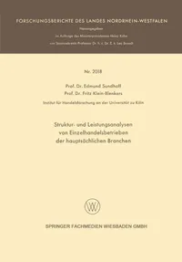 Buy Struktur- und Leistungsanalysen von Einzelhandelsbetrieben der hauptsächlichen Branchen by Edmund Sundhoff | VS Verlag | German Hardcover | 1969 Edition | Business & Economics Textbook — BookShops.in