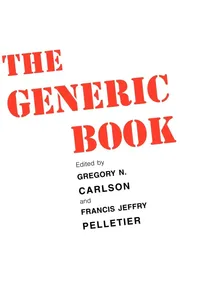 Buy The Generic Book: The Semantics of Generics by Gregory N. Carlson & Francis Jeffry Pelletier, Univ of Chicago Pr, English, Paperback, 1995 — BookShops.in