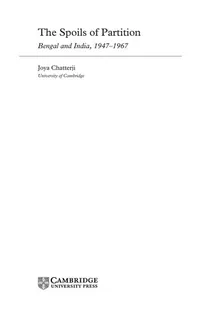 Buy The Spoils of Partition: Bengal and India, 1947-1967 by Joya Chatterji | Cambridge University Press | Hardcover | Politics — BookShops.in