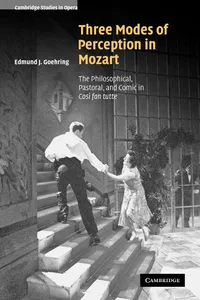 Buy Three Modes of Perception in Mozart: The Philosophical, Pastoral, and Comic in Cosí fan tutte by Edmund J. Goehring | Cambridge University Press | Hardcover | 9780521099165 — BookShops.in
