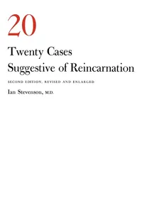 Buy Twenty Cases Suggestive of Reincarnation by Ian Stevenson | University of Virginia Press | Hardcover | 2nd Edition | Paranormal & Occult Studies — BookShops.in