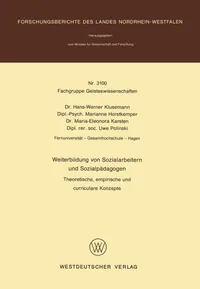Buy Weiterbildung Von Sozialarbeitern Und Sozialpädagogen (1982 Edition) by Hans-Werner Klusemann | Hardcover | German Language | Vs Verlag Fur Sozialwissenschaften | Higher Education Textbook | History & Theory of Social Work Education — BookShops.in