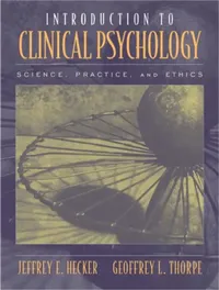 Buy Introduction to Clinical Psychology (English, Jeffrey Hecker | Geoffrey L. Thorpe) — BookShops.in