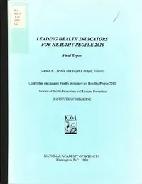 Buy Leading Health Indicators for Healthy People 2010 (English, Institute of Medicine | Committee on Leading Health Indicators f | Roger J. Bulger) — BookShops.in