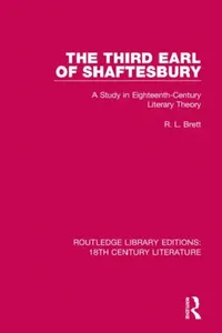 Buy The Third Earl of Shaftesbury (English, Brett R.L.) — BookShops.in