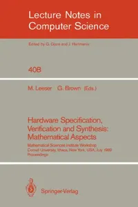 Buy Hardware Specification, Verification and Synthesis (English, Miriam Leeser | Geoffrey Brown) — BookShops.in