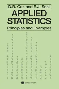 Buy Applied Statistics - Principles and Examples (English, D. R. Cox) — BookShops.in