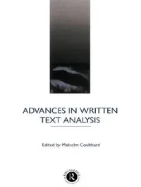 Buy Advances in Written Text Analysis (English, Malcolm Coulthard) — BookShops.in