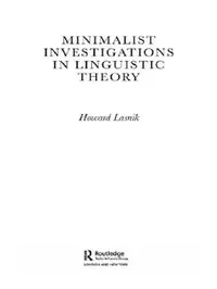 Buy Minimalist Investigations in Linguistic Theory (English, Howard Lasnik) — BookShops.in