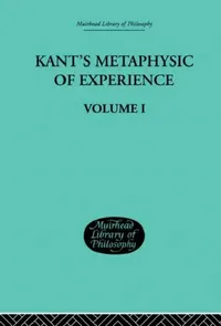 Buy Kant's Metaphysic of Experience (English, H. J. Paton) — BookShops.in