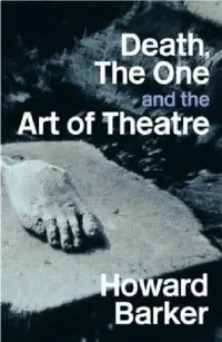 Buy Death, the One and the Art of Theatre (English, Howard Barker) — BookShops.in