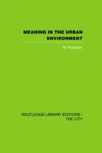 Buy Meaning in the Urban Environment (English, M. Krampen) — BookShops.in