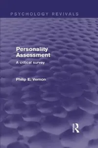 Buy Personality Assessment: A Critical Survey (Psychology Revivals) by Philip E. Vernon - Hardcover | Buy at Bookshops.in — BookShops.in