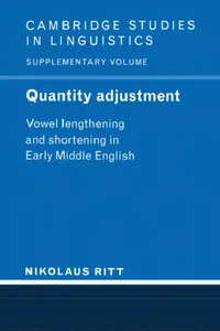 Buy Quantity Adjustment (English, Nikolaus Ritt | Ritt Nikolaus | S. R. Anderson) — BookShops.in