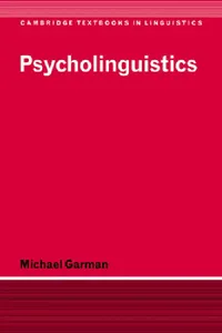 Buy Psycholinguistics (English, Michael Garman | S. R. Anderson | J. Bresnan) — BookShops.in