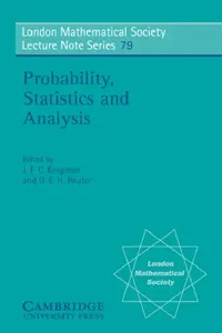 Buy Probability, Statistics and Analysis (English, J. F. C. Kingman | G. E. H. Reuter | N. J. Hitchin) — BookShops.in