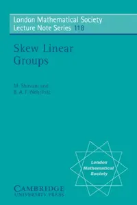 Buy Skew Linear Groups (English, M. Shirvani | B. a. F. Wehrfritz | N. J. Hitchin) — BookShops.in